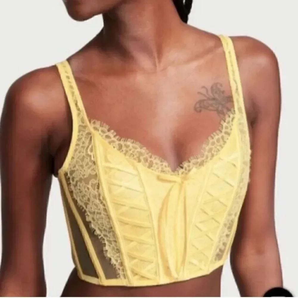 Victoria’s Secret DREAM ANGELS Unlined Lace-Up Corset Top in the Size Large